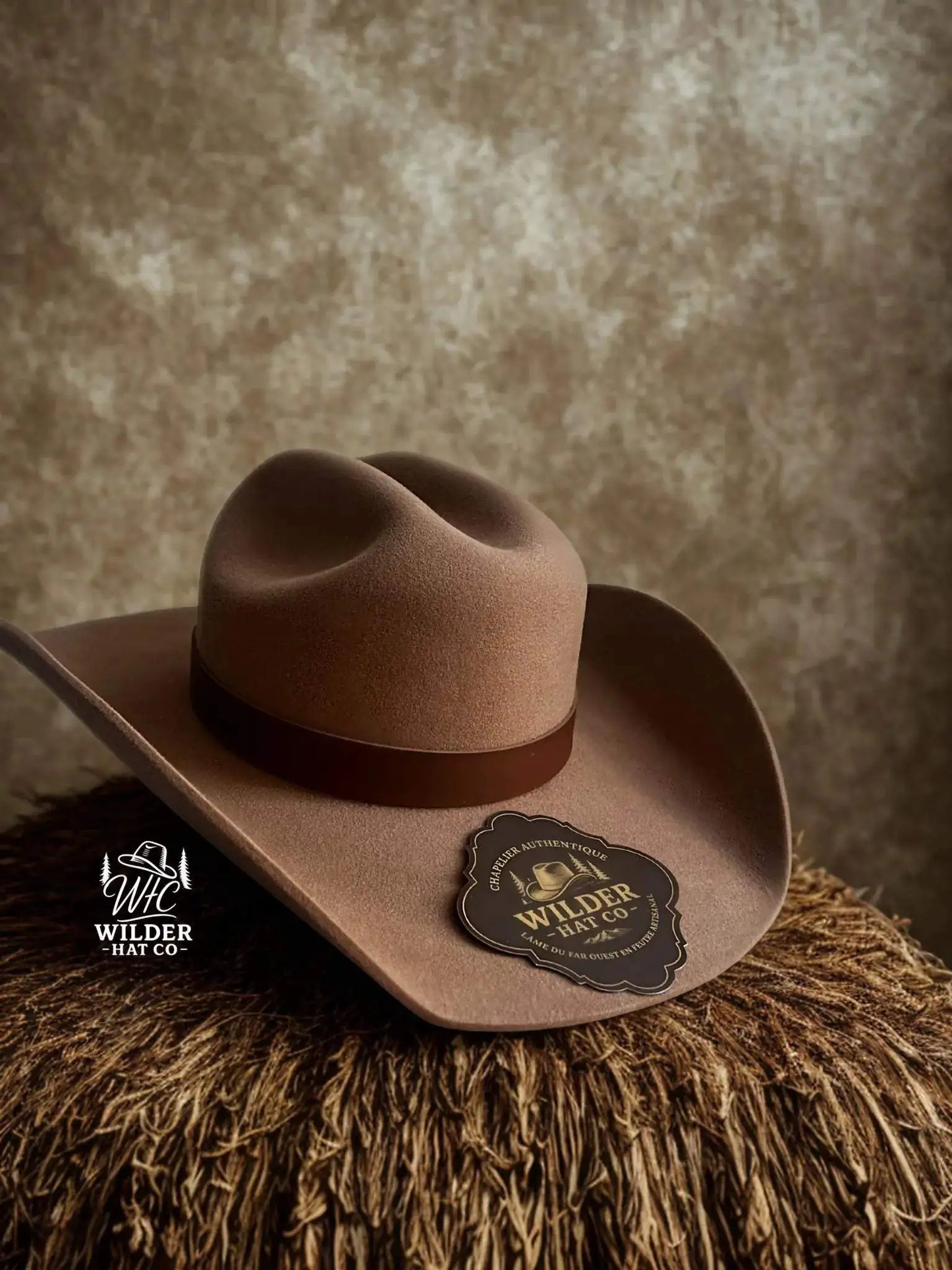 Chapeau SB RANCH 50X en castor de style élégant, porté par un modèle, mettant en valeur la texture et la finition du produit.
