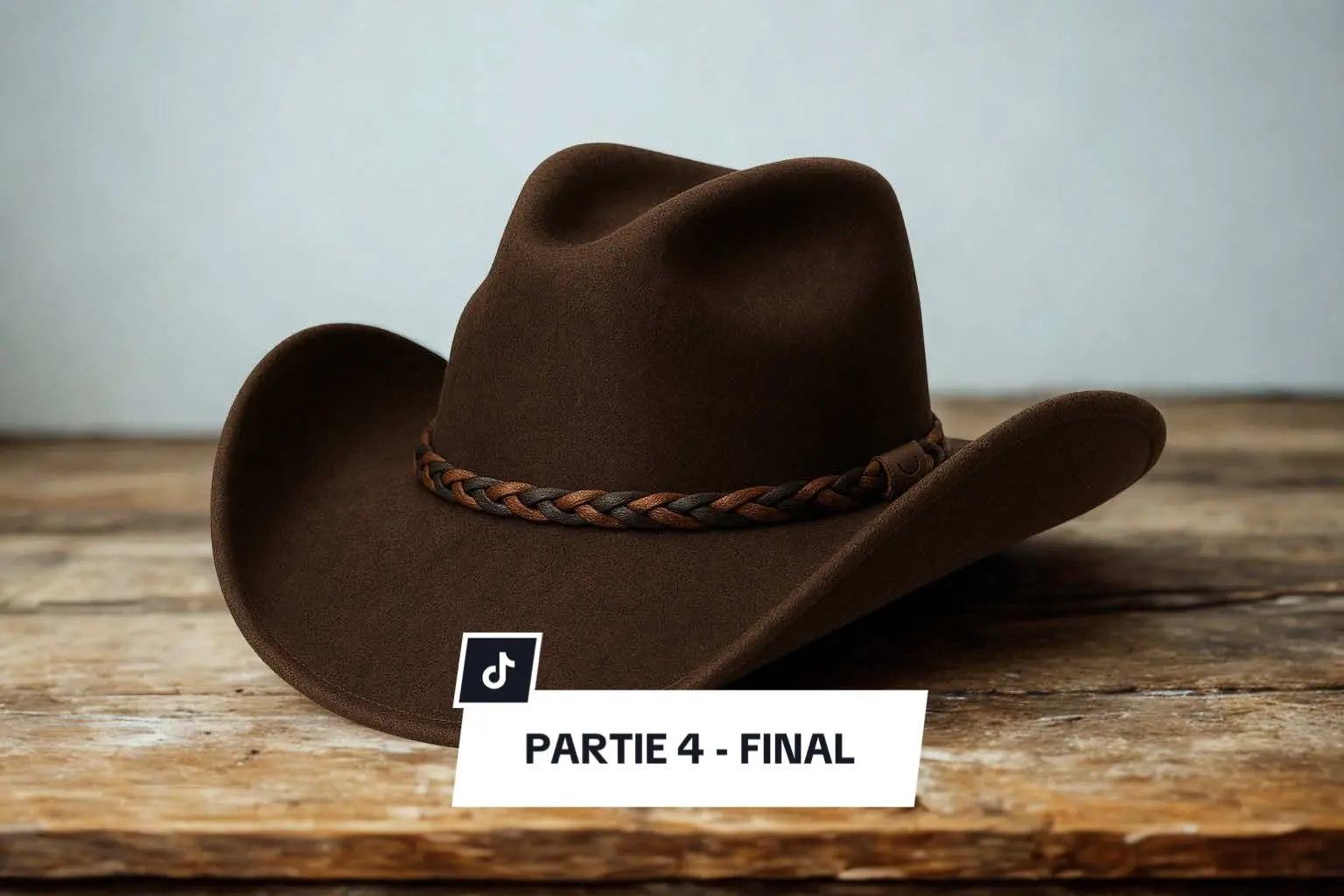 Chapeau de ranch Whiskey Ridge Rancher 2025 en feutre marron avec large bord, style classique et élégant.