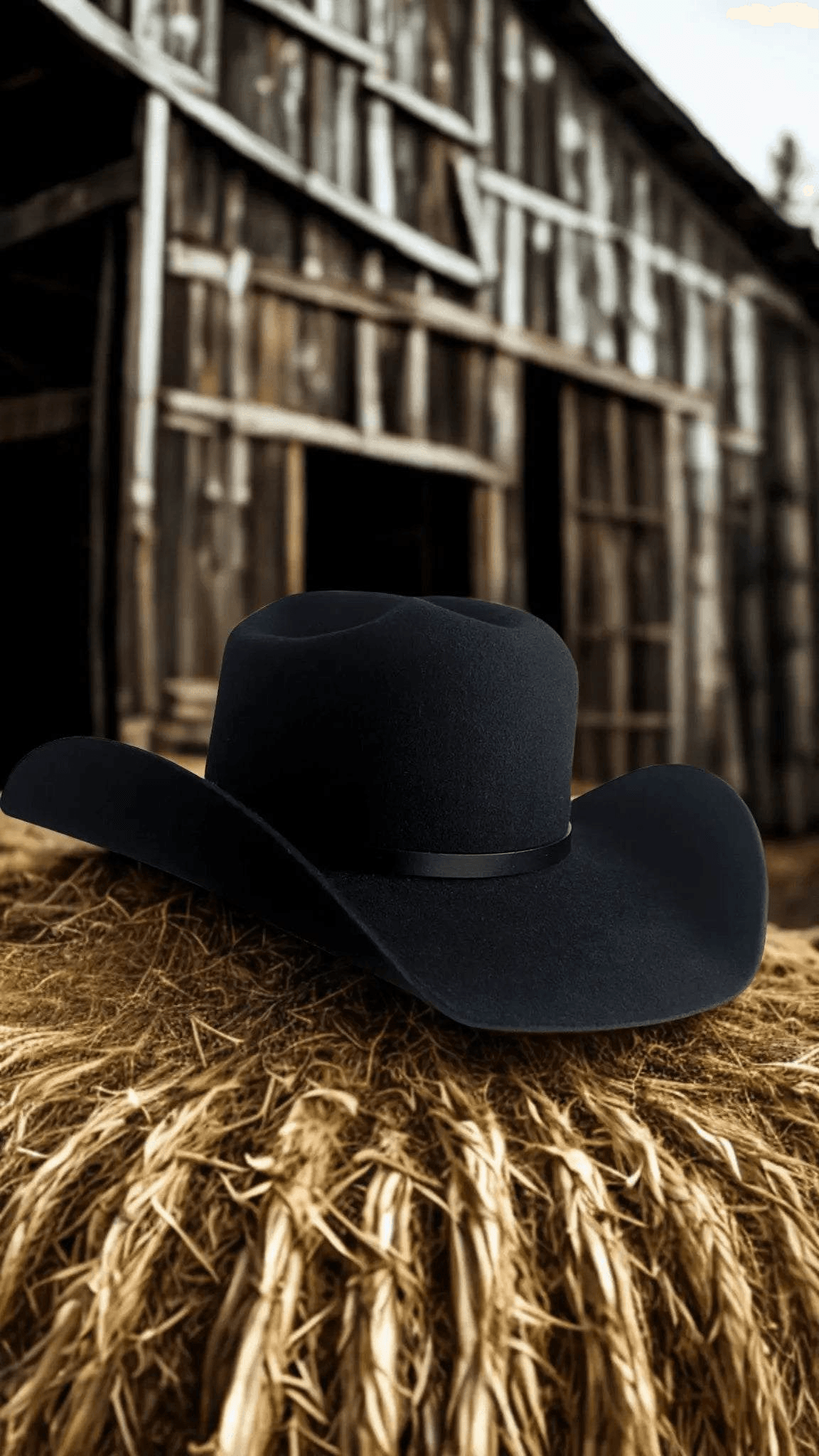 Chapeau noir Blackstone 9X de Wilder Hat Co. avec large bord, en feutre, porté par un modèle, style classique et élégant.
