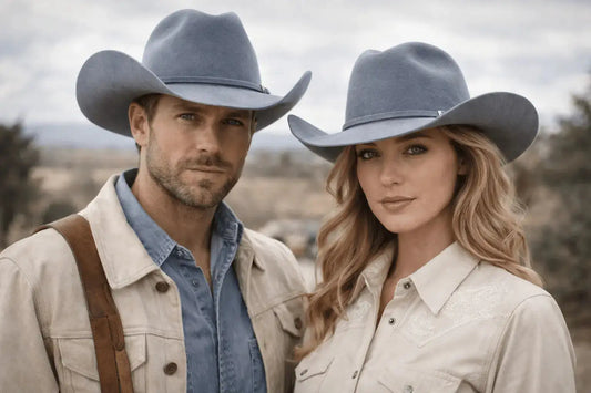 Chapeau Silver Canyon de Wilder Hat Co, style élégant en argent, vue en gros plan avec détail du tissu et de la forme.