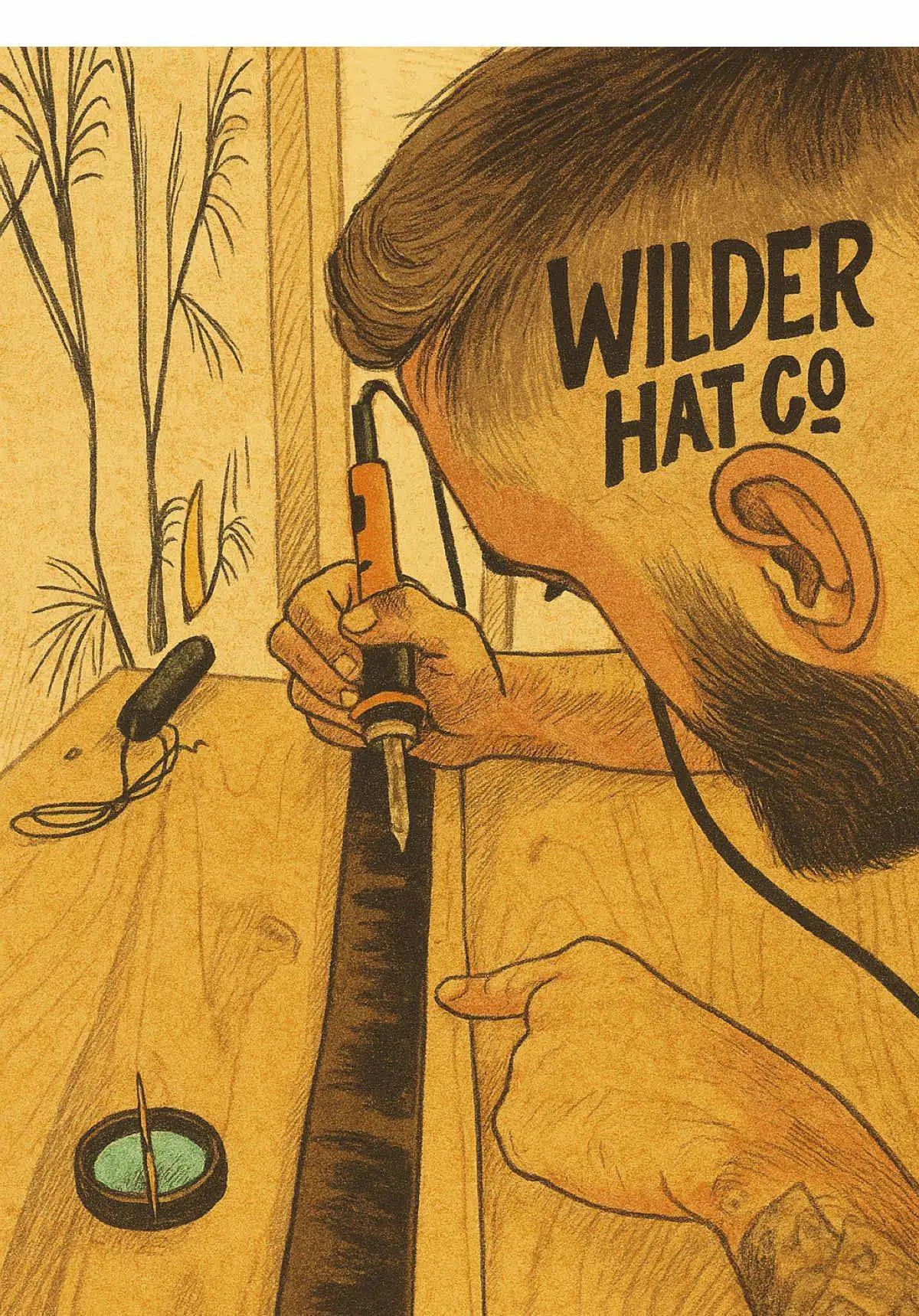 Chapeau de cowboy Lonesome Pine en feutre, style aventurier, avec large bord, porté par un modèle.