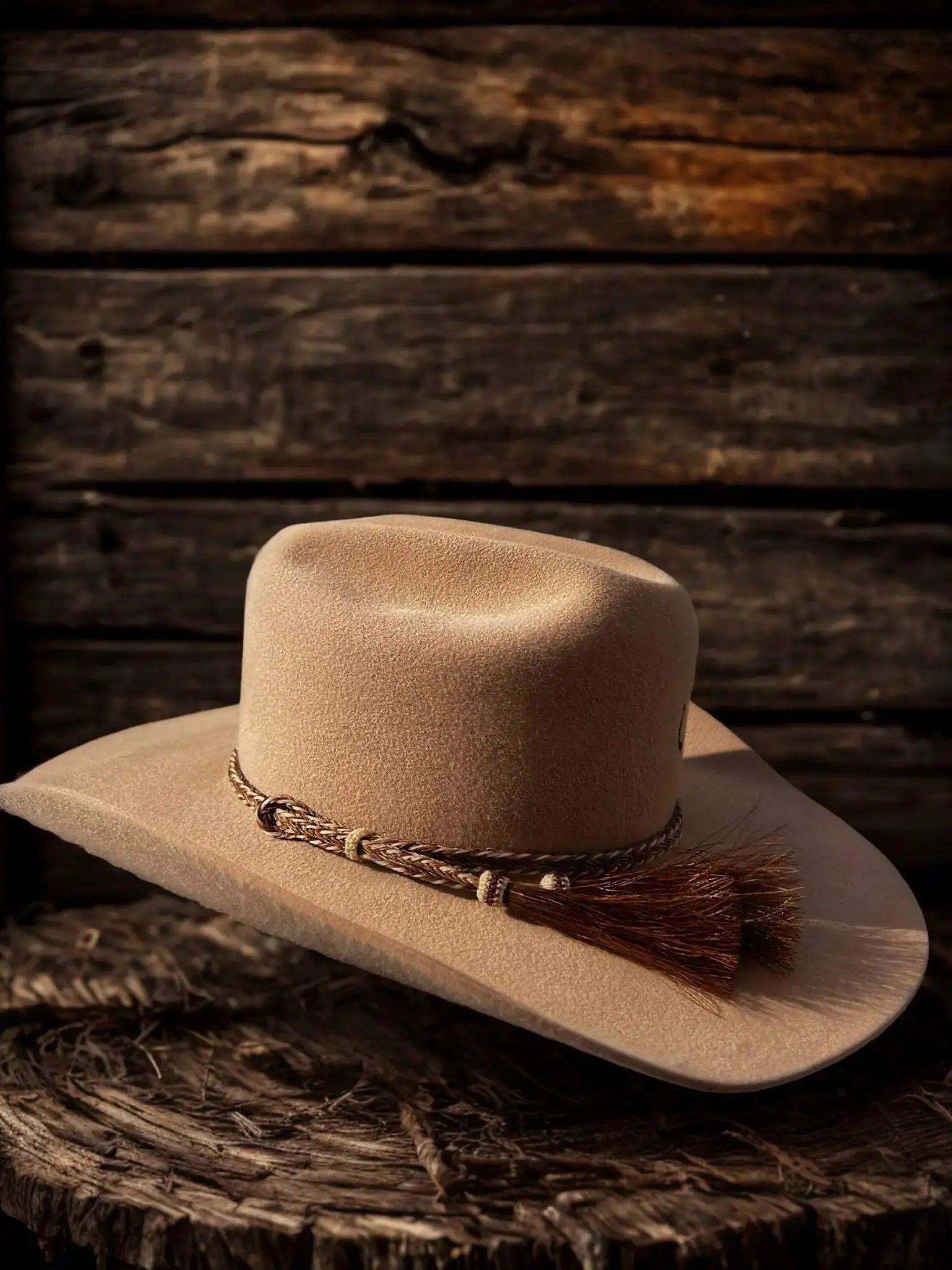 Chapeau Wild Horseshoe en cuir avec décoration western, esprit du Far West, pour un style authentique et tendance.