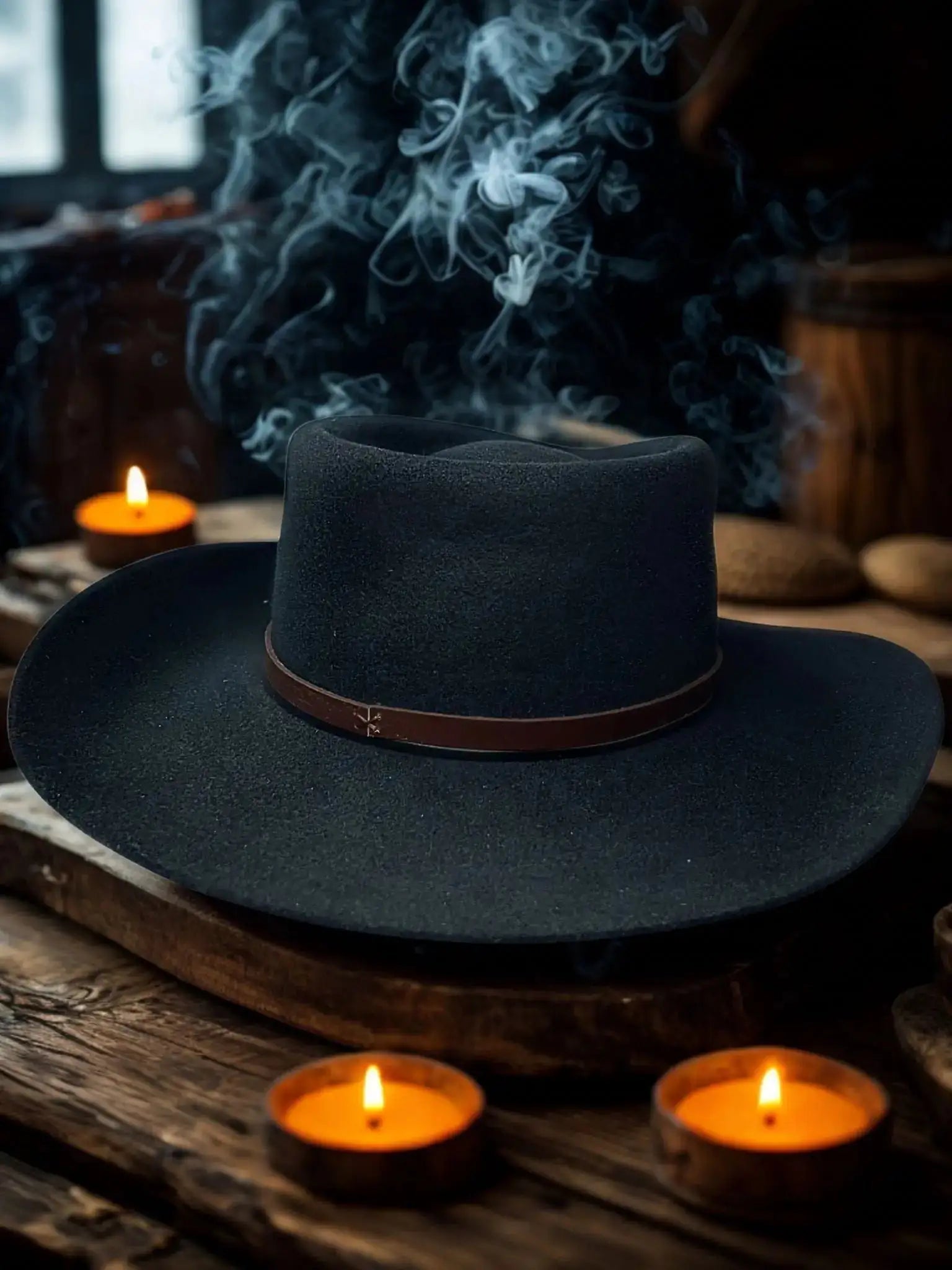 Chapeau patriarche solitaire de Wilder Hat Co, en laine, avec large bord et style classique, porté sur une tête.