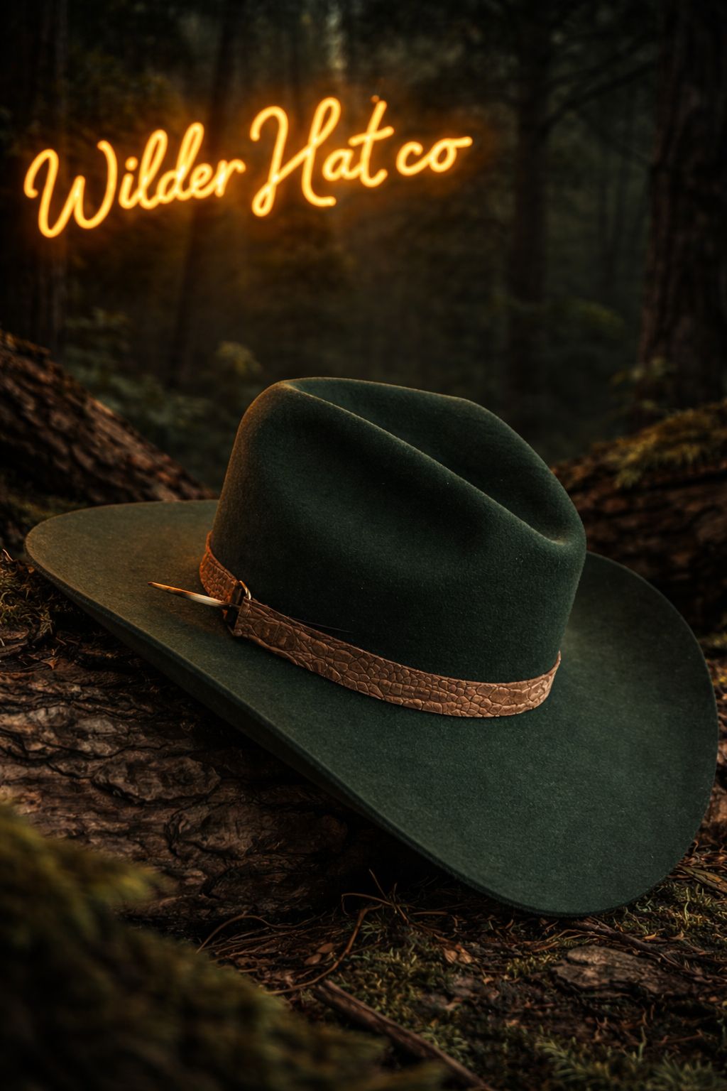 Chapeau en feutre Ironwood Reserve de Wilder Hat Co, vue de face avec bande en cuir et finition élégante.
