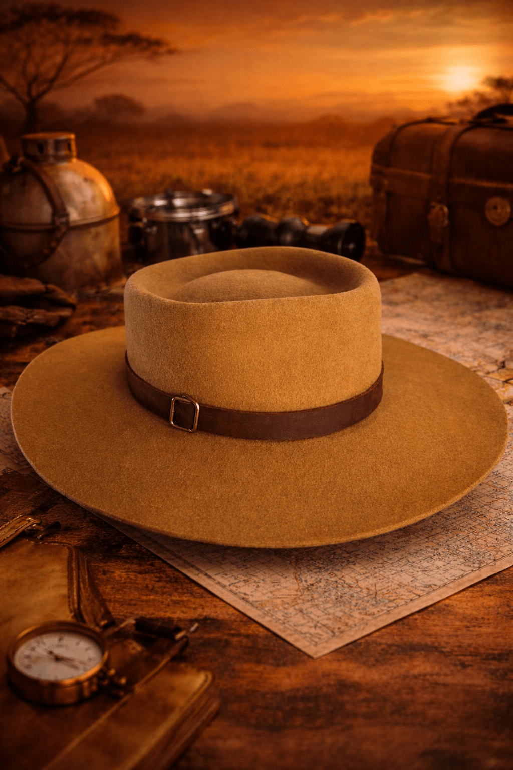 Chapeau Spencer Dutton 1923 de Wilder Shop, en feutre, style vintage avec bande noire, porté sur une tête.