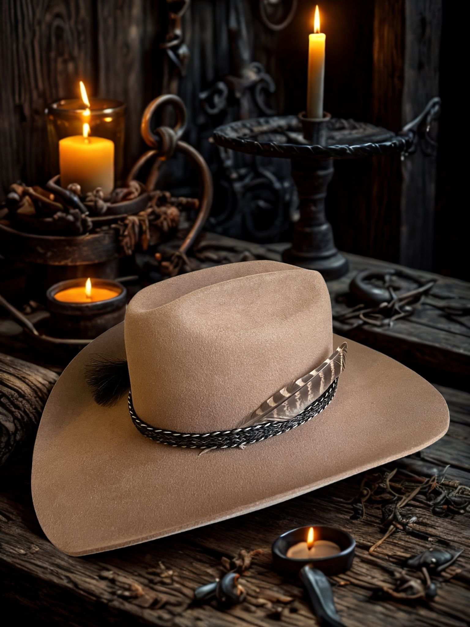 Chapeau Wilder Hat Co The Whispering Plains, style élégant en laine, avec bande tressée et finition soignée, vue en gros plan.